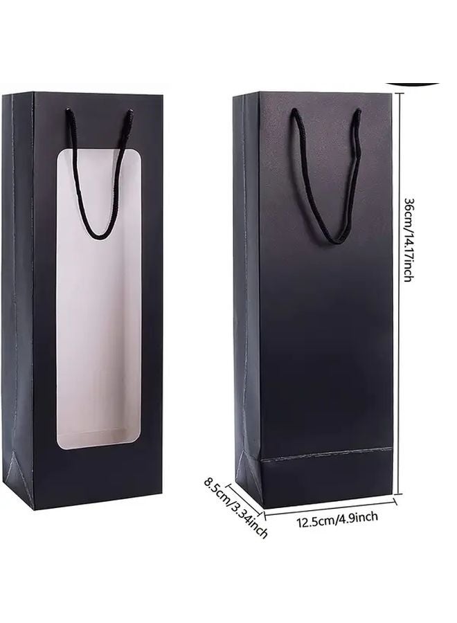 Brown Wine Gift Bags With Window 12PCS For Bottles Flowers Gifts New Year Birthday Housewarming - Image 4